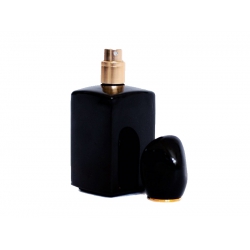 Butelka SI.I szklana perfumeryjna z gwintem czarna 50 ml z atomizerem i nasadką ozdobną 8212-BLACK S003B